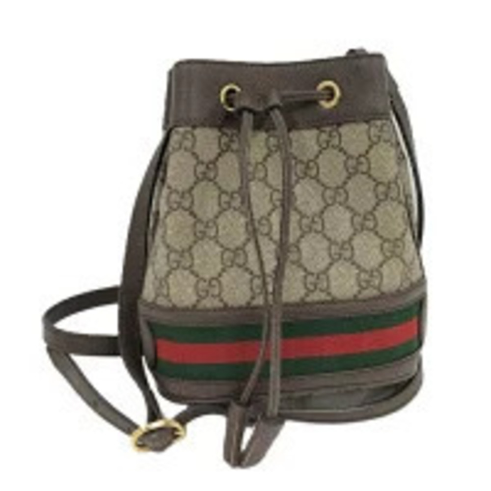 Gucci Shoulder Bag GG Supreme Leather Sherry Beige Cream Brown